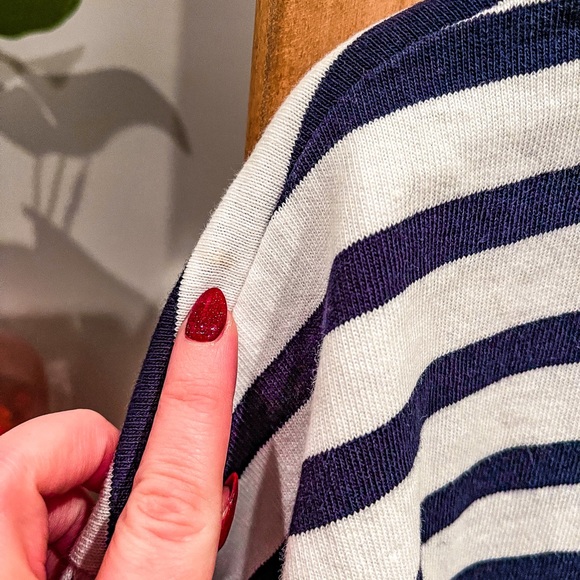 J. Crew SZ M Mariner Puff Sleeve Striped Top! - Picture 7 of 10